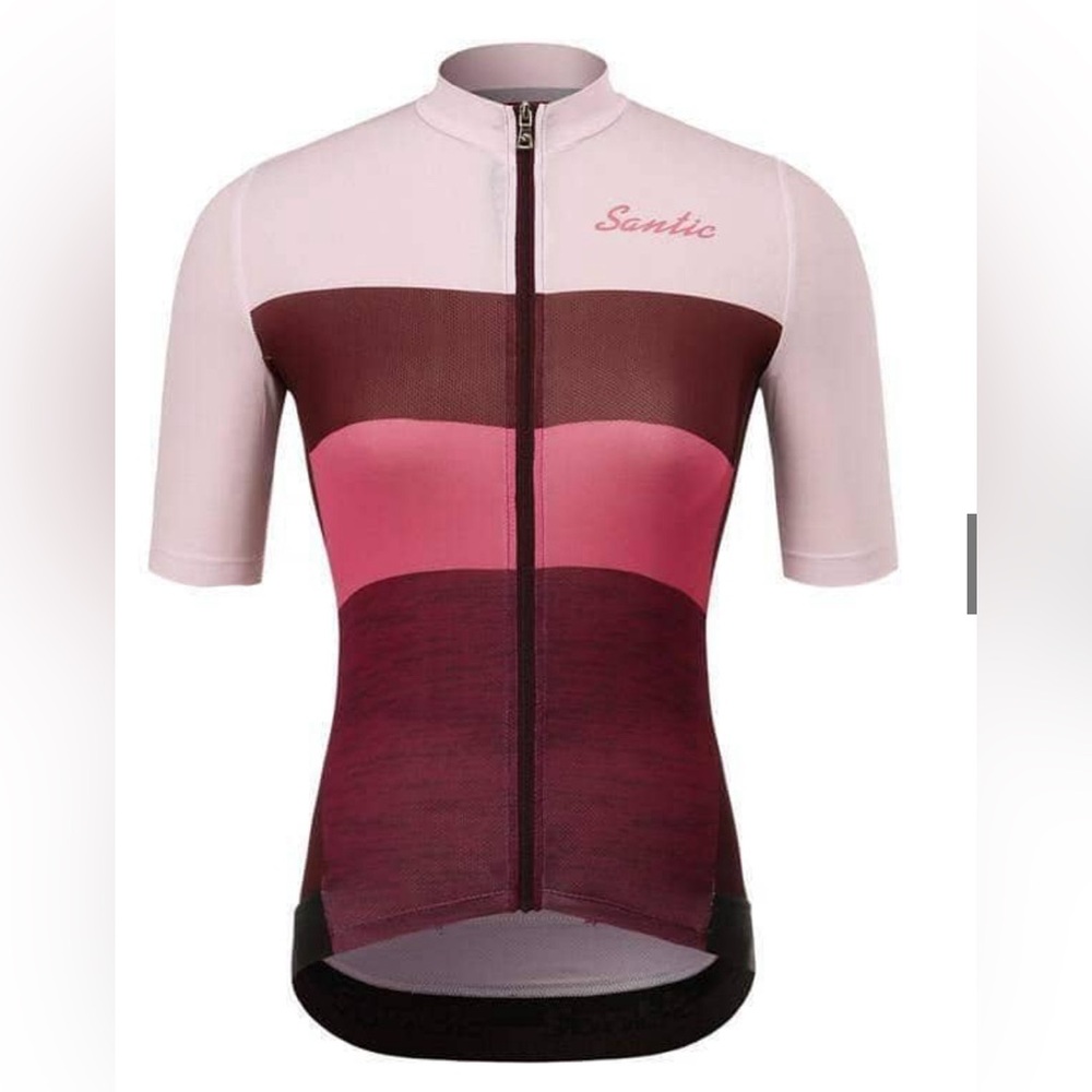 SANTIC Short Sleeve Cycling Jersey Full Zip
